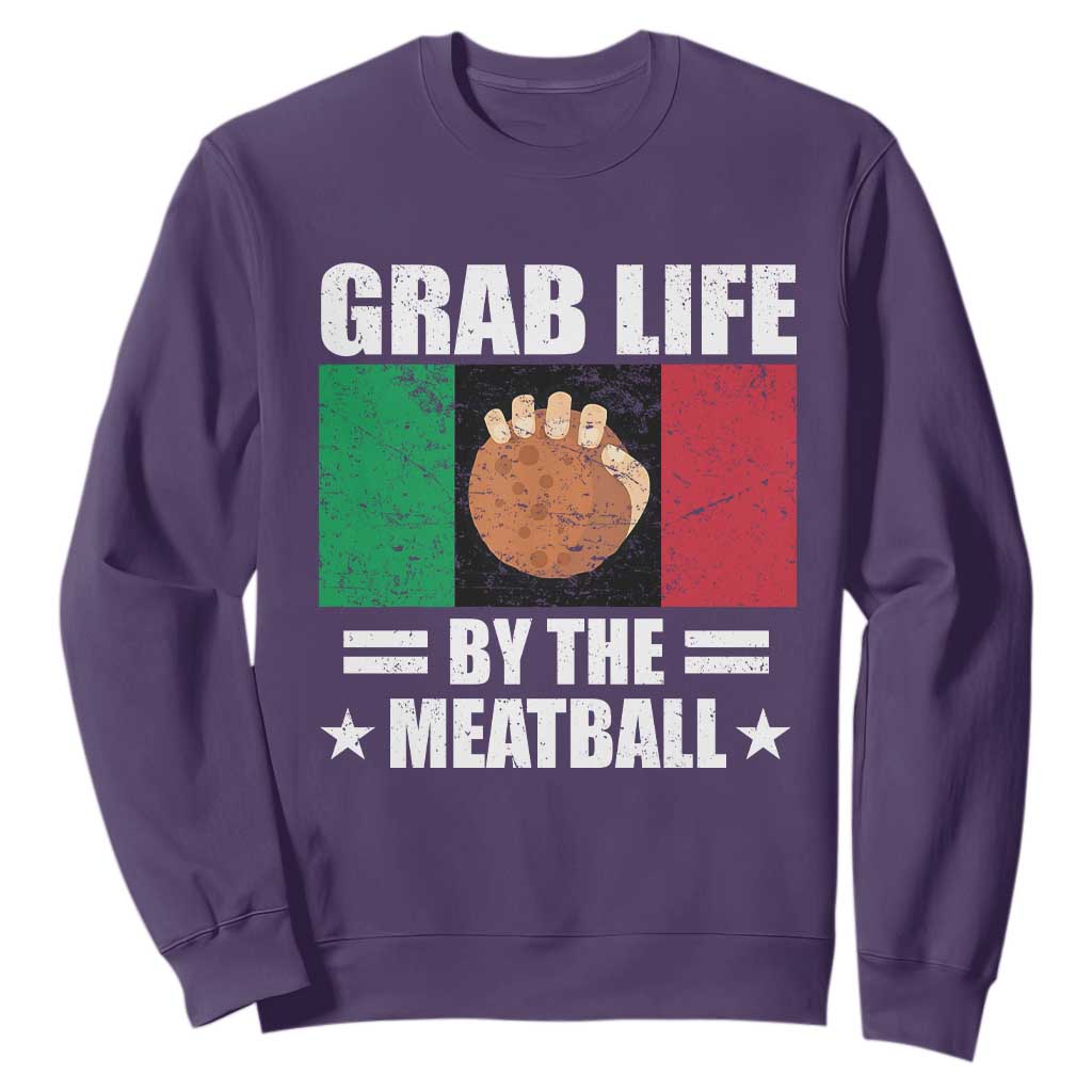 Funny Meatball Sweatshirt Italian Food Italy Flag TS10 Purple Print Your Wear
