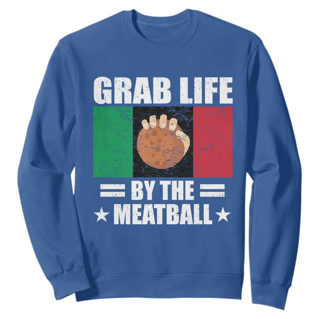 Funny Meatball Sweatshirt Italian Food Italy Flag TS10 Royal Blue Print Your Wear