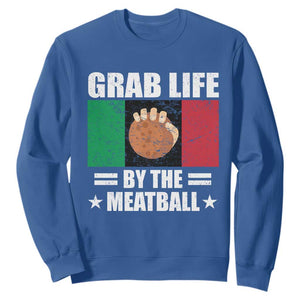 Funny Meatball Sweatshirt Italian Food Italy Flag TS10 Royal Blue Print Your Wear