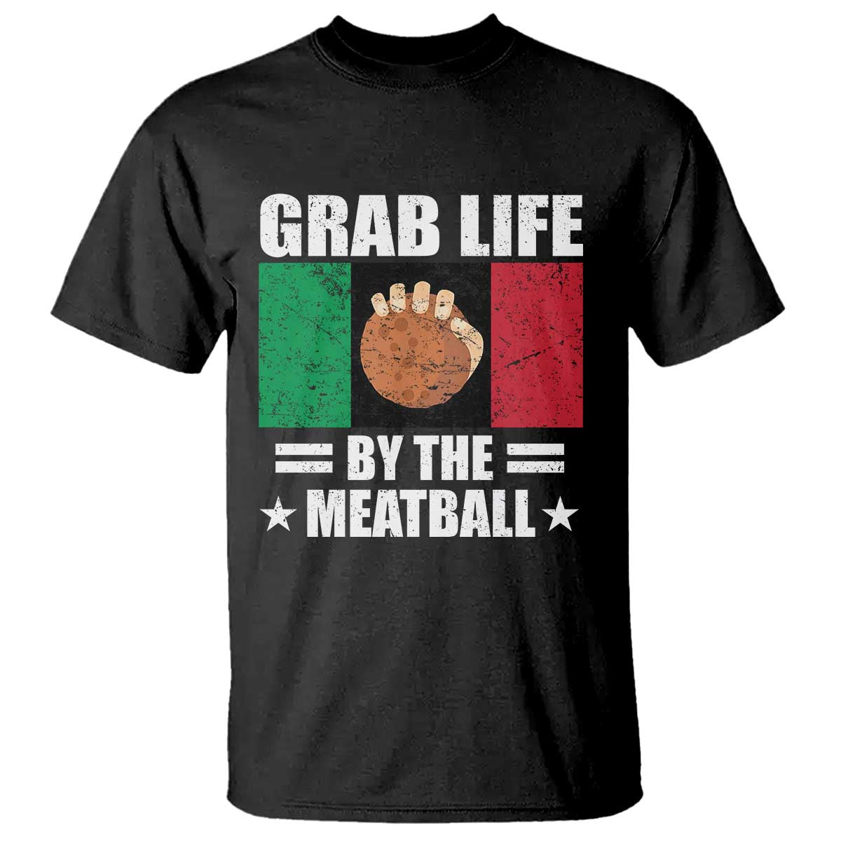Funny Meatball T Shirt Italian Food Italy Flag TS10 Black Print Your Wear