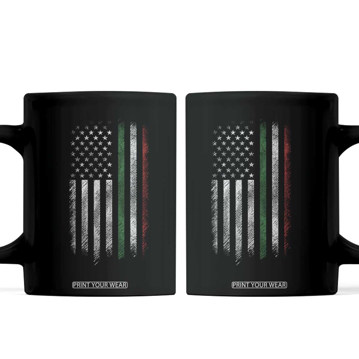 Italian American Flag Coffee Mug Retro Italy Flag Italian Family TS10 Black Print Your Wear