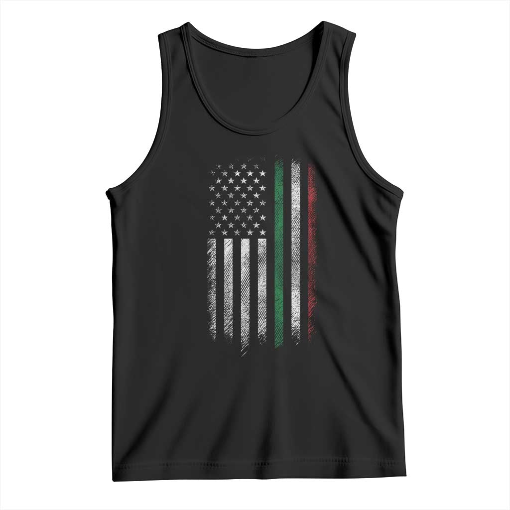 Italian American Flag Tank Top Retro Italy Flag Italian Family TS10 Black Print Your Wear