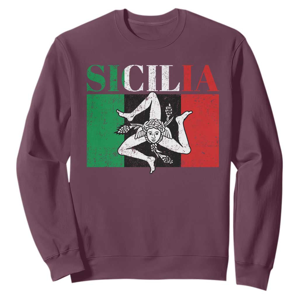 Italian Flag Sweatshirt Pisa Tower Colosseum Classic Scooter Retro TS10 Maroon Print Your Wear