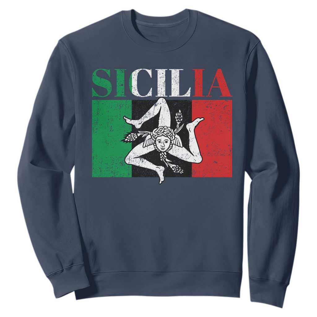Italian Flag Sweatshirt Pisa Tower Colosseum Classic Scooter Retro TS10 Navy Print Your Wear