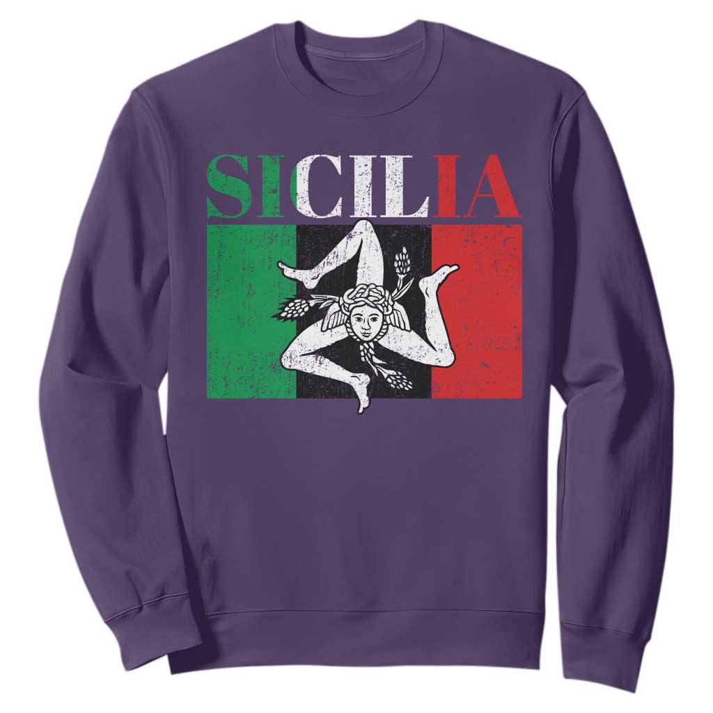 Italian Flag Sweatshirt Pisa Tower Colosseum Classic Scooter Retro TS10 Purple Print Your Wear