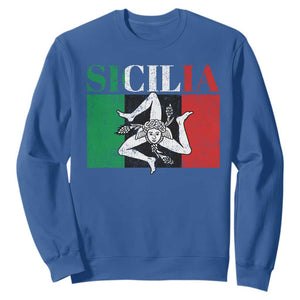 Italian Flag Sweatshirt Pisa Tower Colosseum Classic Scooter Retro TS10 Royal Blue Print Your Wear