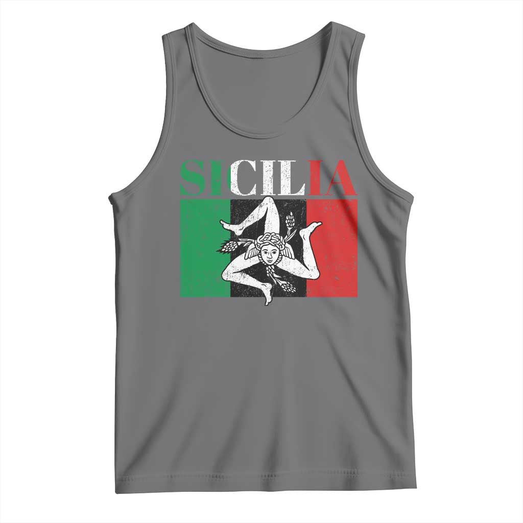 Italian Flag Tank Top Pisa Tower Colosseum Classic Scooter Retro TS10 Black Heather Print Your Wear