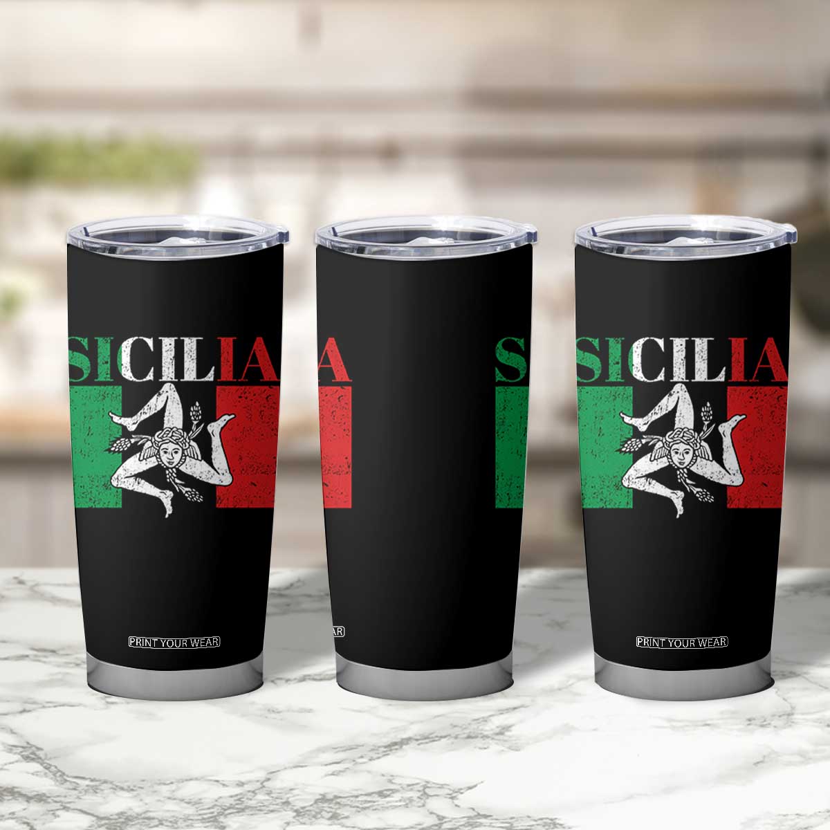 Italian Flag Tumbler Cup Pisa Tower Colosseum Classic Scooter Retro TS10 Print Your Wear