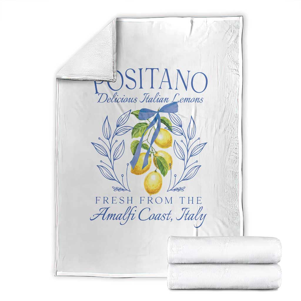 Positano Italy Throw Blanket Amalfi Coast Italian Lemons Town Italy Vacation TS10 White Print Your Wear