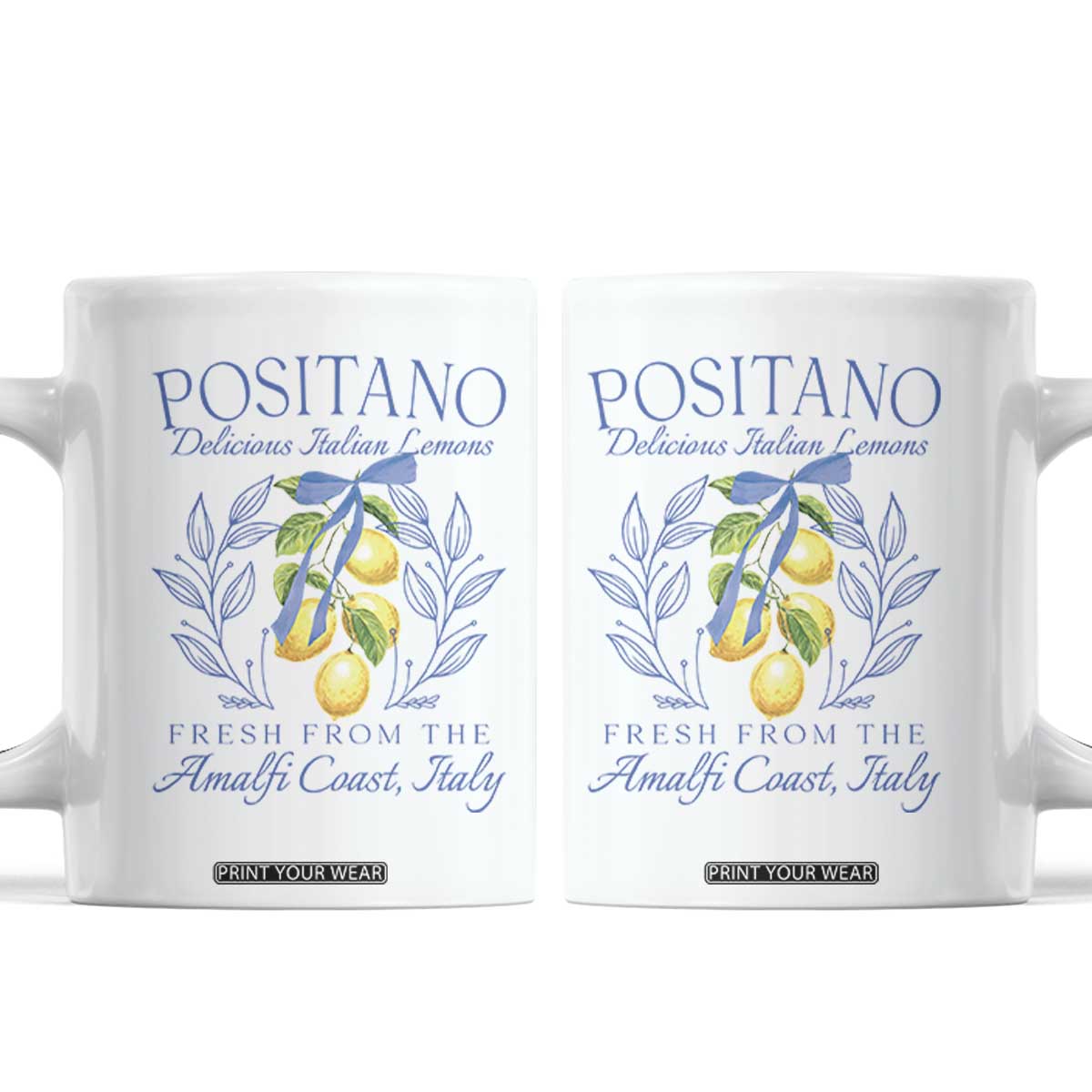 Positano Italy Coffee Mug Amalfi Coast Italian Lemons Town Italy Vacation TS10 White Print Your Wear