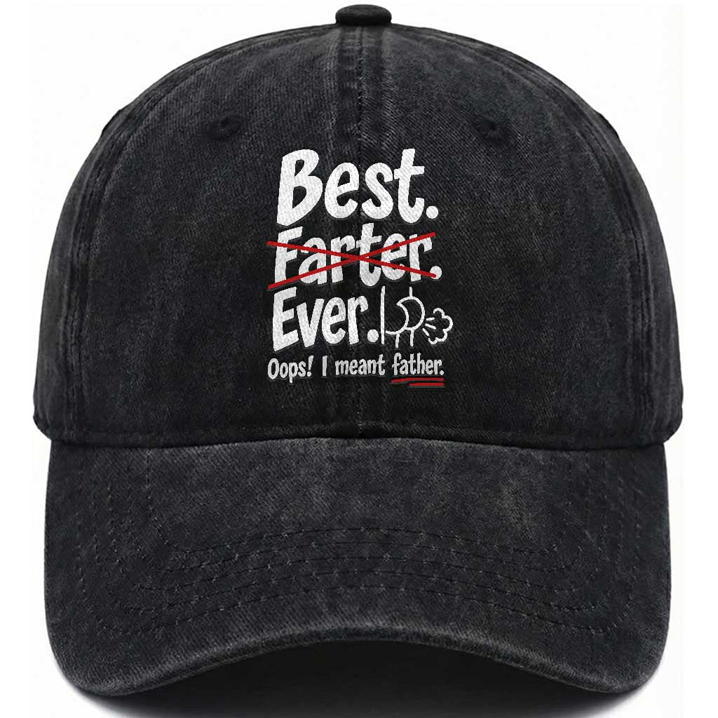 Retro Dad Worlds Best Farter I Mean Father Washed Cotton Baseball Cap Funny Gag Gift Birthday Husband Dad Fathers Day TS10 Print Your Wear