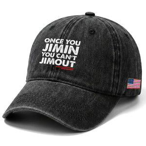 Once You Jimin You Cant Jimout Washed Cotton Baseball Cap TS10 Print Your Wear
