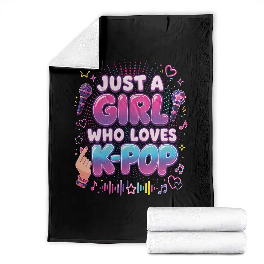 Kpop Lover Throw Blanket Just a Girl Who Loves K-Pop Korean Music TS10 Black Print Your Wear