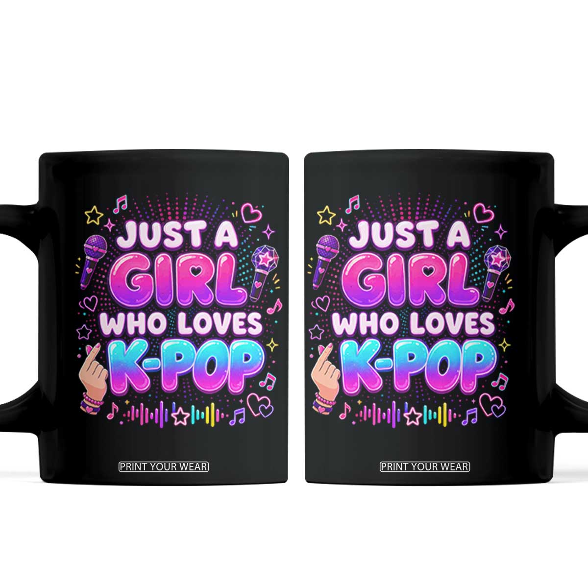 Kpop Lover Coffee Mug Just a Girl Who Loves K-Pop Korean Music TS10 Black Print Your Wear