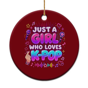 Kpop Lover Ceramic Ornament Just a Girl Who Loves K-Pop Korean Music TS10 1pc Red Print Your Wear