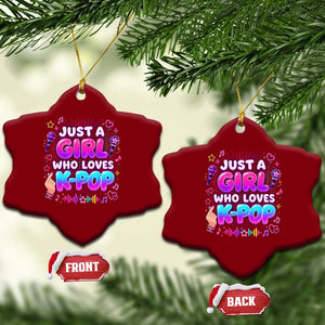Kpop Lover Ceramic Ornament Just a Girl Who Loves K-Pop Korean Music TS10 Print Your Wear