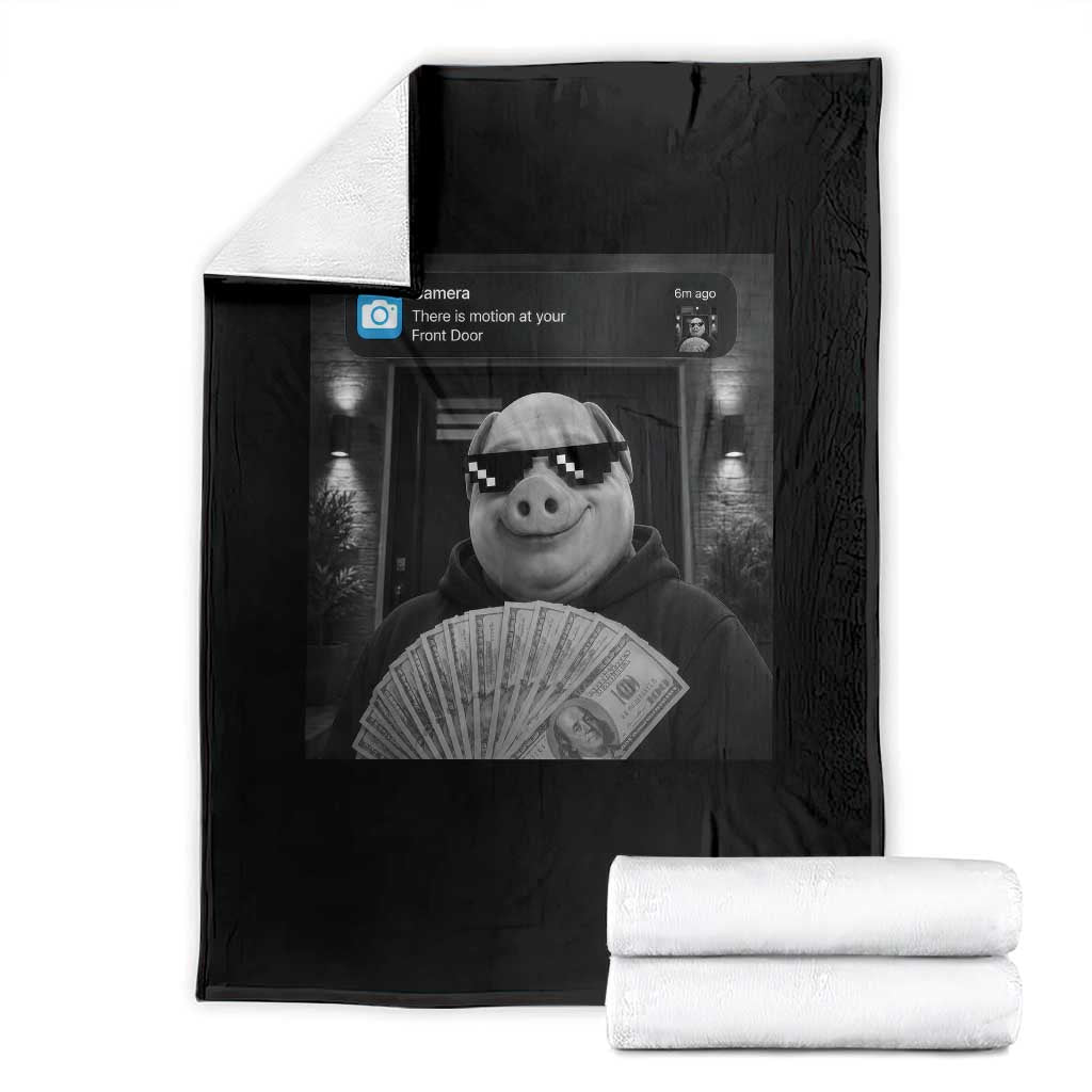 John Pork Meme Throw Blanket There Is Motion At Your Front Door Funny Brainrot TS10 Black Print Your Wear