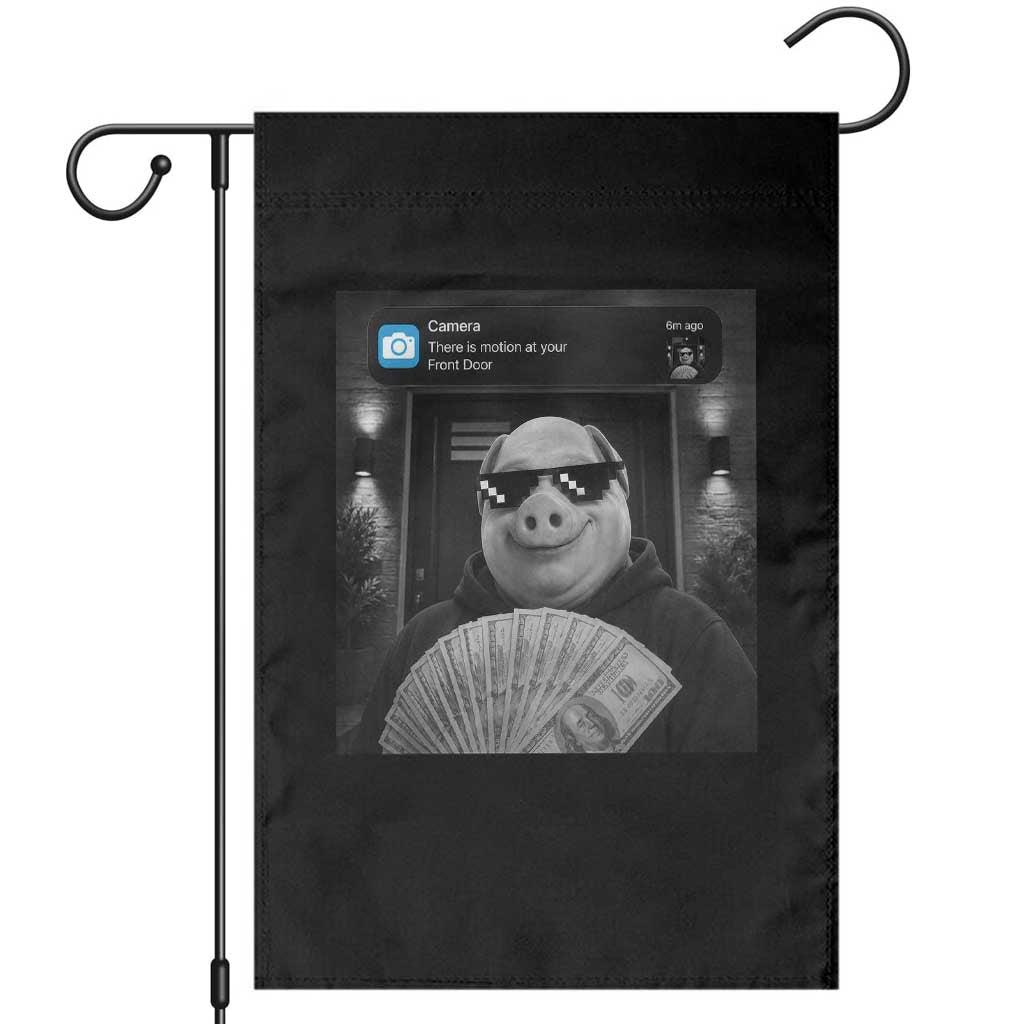John Pork Meme Garden Flag There Is Motion At Your Front Door Funny Brainrot TS10 Black Print Your Wear