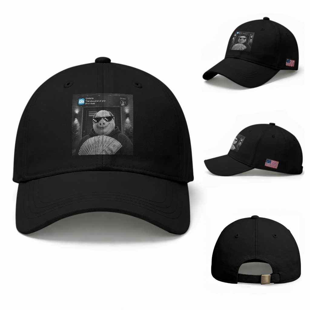 John Pork Meme Baseball Cap There Is Motion At Your Front Door Funny Brainrot TS10 Baseball Cap Universal Fit Black Print Your Wear