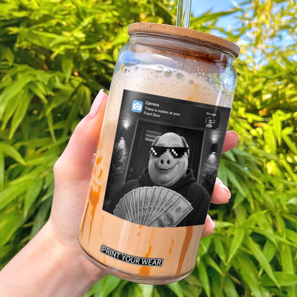 John Pork Meme Glass Can There Is Motion At Your Front Door Funny Brainrot TS10 Black Print Your Wear