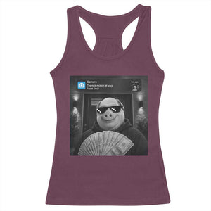 John Pork Meme Racerback Tank Top There Is Motion At Your Front Door Funny Brainrot TS10 Maroon Print Your Wear