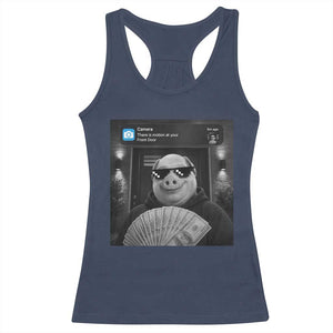 John Pork Meme Racerback Tank Top There Is Motion At Your Front Door Funny Brainrot TS10 Navy Print Your Wear