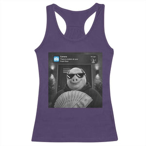 John Pork Meme Racerback Tank Top There Is Motion At Your Front Door Funny Brainrot TS10 Purple Print Your Wear