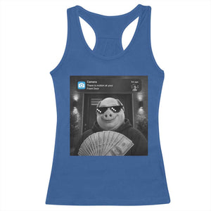John Pork Meme Racerback Tank Top There Is Motion At Your Front Door Funny Brainrot TS10 Royal Blue Print Your Wear