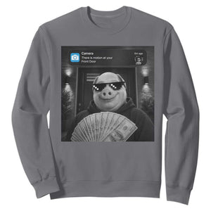 John Pork Meme Sweatshirt There Is Motion At Your Front Door Funny Brainrot TS10 Charcoal Print Your Wear