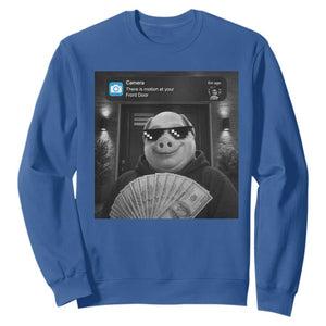 John Pork Meme Sweatshirt There Is Motion At Your Front Door Funny Brainrot TS10 Royal Blue Print Your Wear