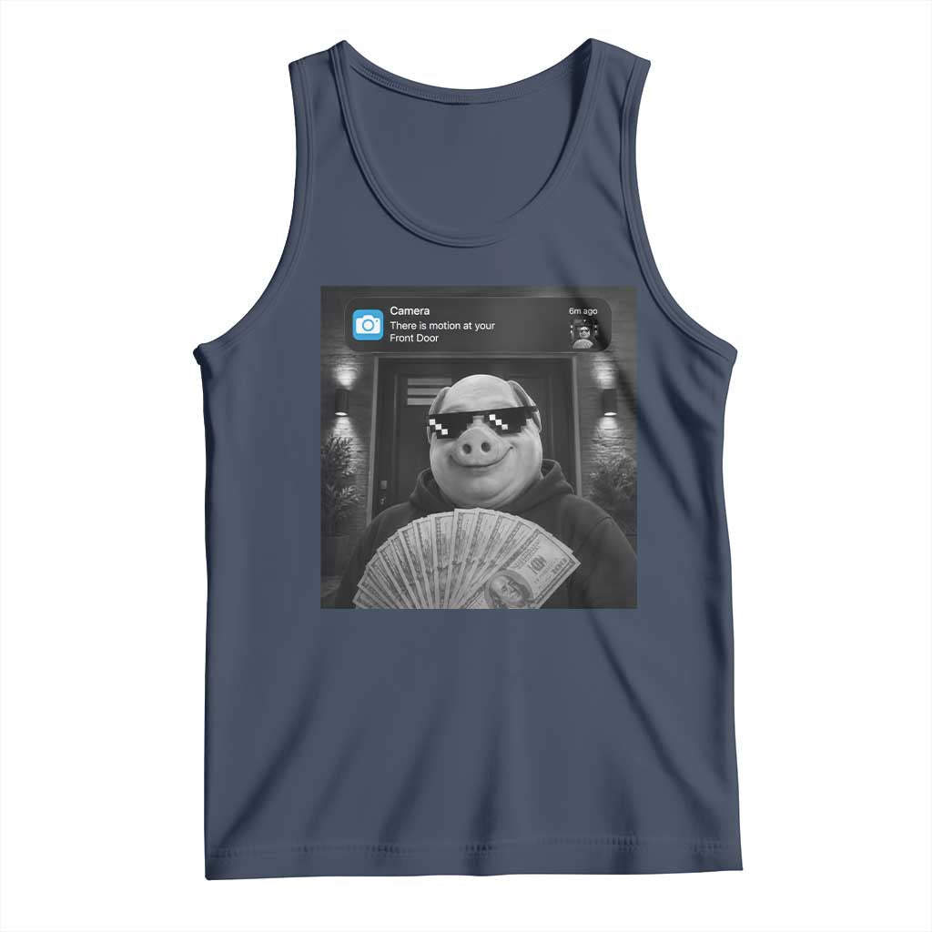 John Pork Meme Tank Top There Is Motion At Your Front Door Funny Brainrot TS10 Navy Print Your Wear