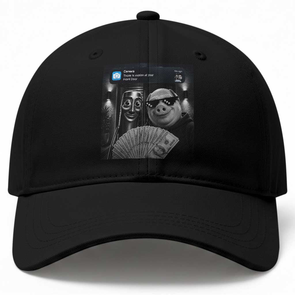 Tung Tung Tung Sahur John Pork Meme Brainrot Baseball Cap There Is Motion At Your Front Door TS10 Print Your Wear
