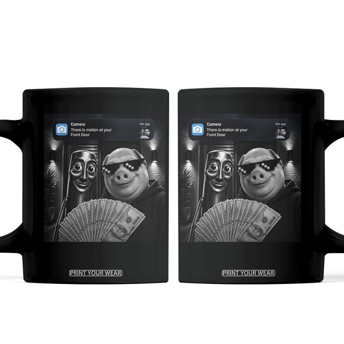 Tung Tung Tung Sahur John Pork Meme Brainrot Coffee Mug There Is Motion At Your Front Door TS10 Black Print Your Wear