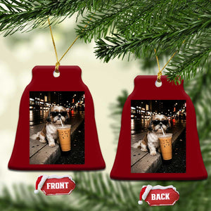 Funny Shih Tzu Drinking Iced Coffee Ceramic Ornament Vintage Dog Lover TS10 Print Your Wear