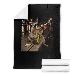 Funny Raccoon Eating Pickles Meme Throw Blanket TS10 Black Print Your Wear