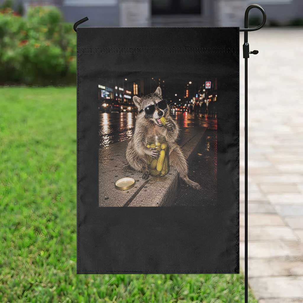 Funny Raccoon Eating Pickles Meme Garden Flag TS10 Print Your Wear