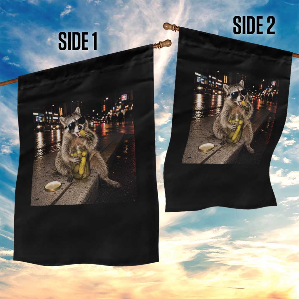 Funny Raccoon Eating Pickles Meme Garden Flag TS10 Print Your Wear