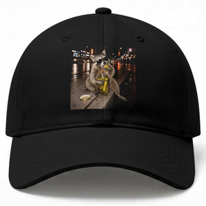 Funny Raccoon Eating Pickles Meme Baseball Cap TS10 Print Your Wear