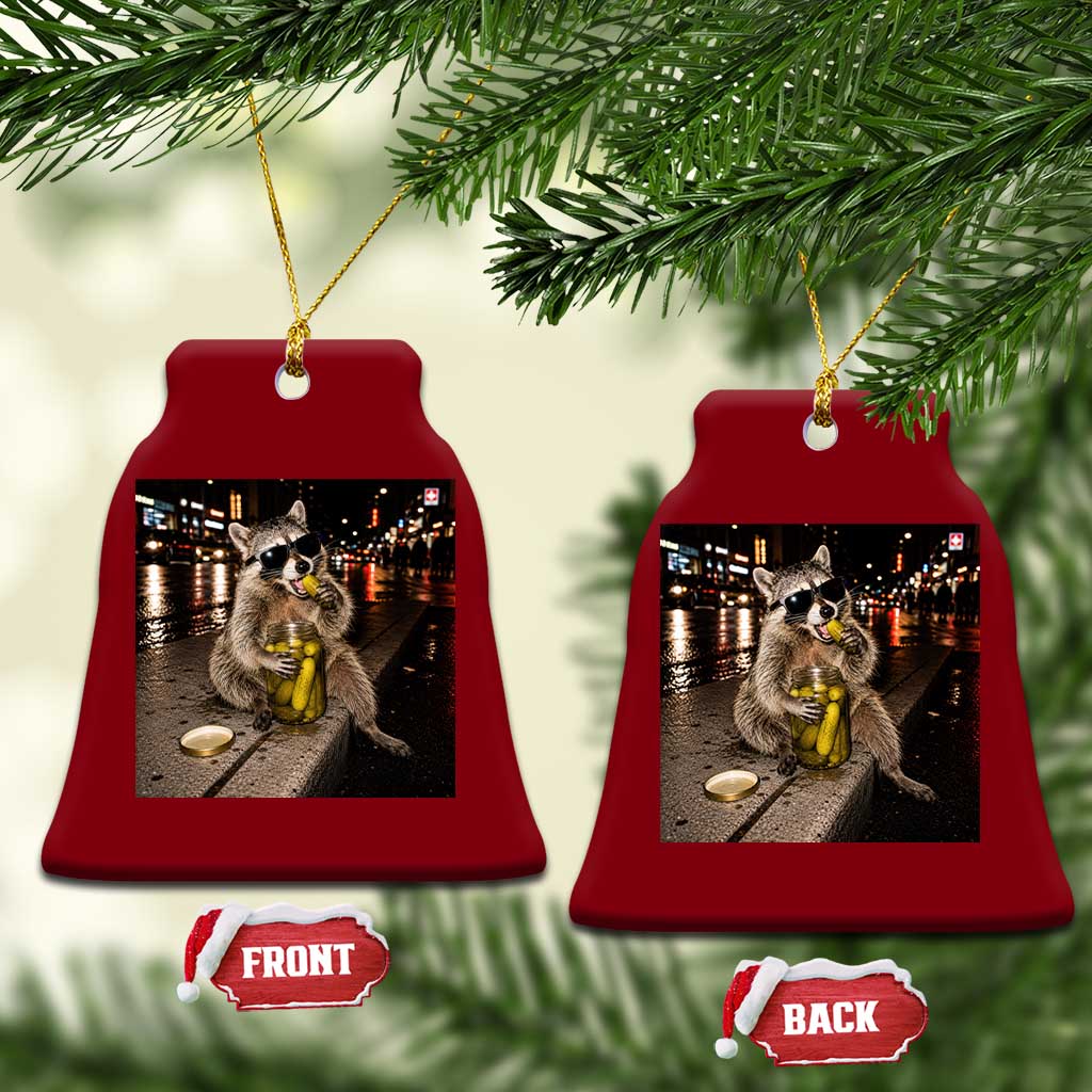 Funny Raccoon Eating Pickles Meme Ceramic Ornament TS10 Print Your Wear