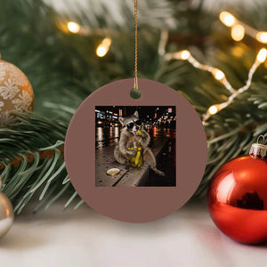 Funny Raccoon Eating Pickles Meme Ceramic Ornament TS10 1pc Mocha Print Your Wear