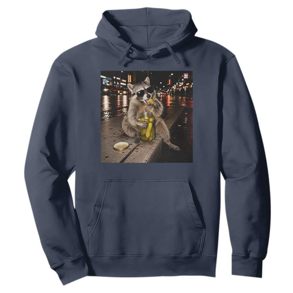 Funny Raccoon Eating Pickles Meme Hoodie TS10 Navy Print Your Wear