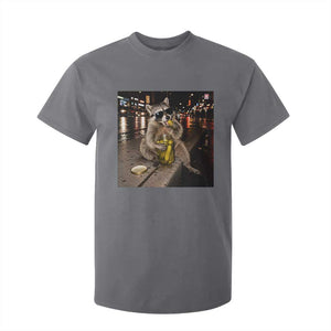 Funny Raccoon Eating Pickles Meme T Shirt For Kid TS10 Charcoal Print Your Wear