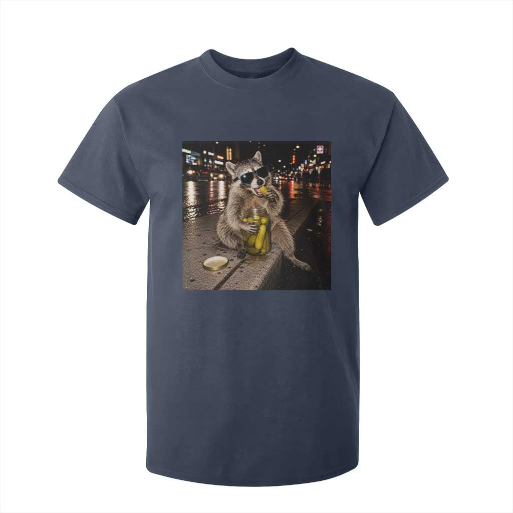 Funny Raccoon Eating Pickles Meme T Shirt For Kid TS10 Navy Print Your Wear