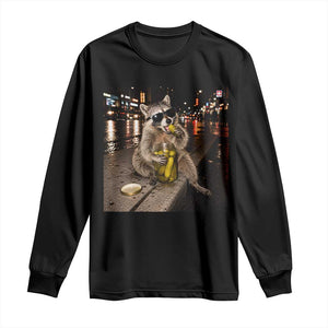 Funny Raccoon Eating Pickles Meme Long Sleeve Shirt TS10 Black Print Your Wear