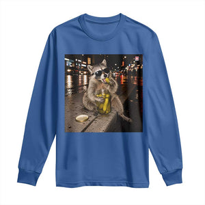 Funny Raccoon Eating Pickles Meme Long Sleeve Shirt TS10 Royal Blue Print Your Wear