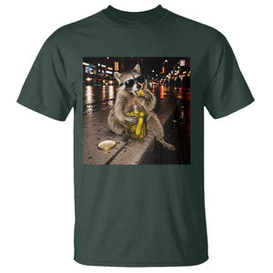 Funny Raccoon Eating Pickles Meme T Shirt TS10 Dark Forest Green Print Your Wear