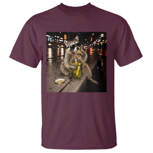 Funny Raccoon Eating Pickles Meme T Shirt TS10 Maroon Print Your Wear