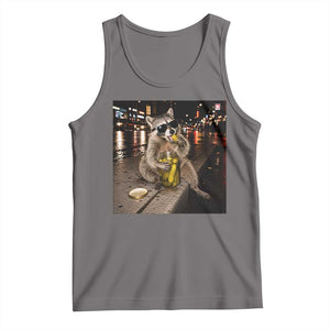 Funny Raccoon Eating Pickles Meme Tank Top TS10 Deep Heather Print Your Wear