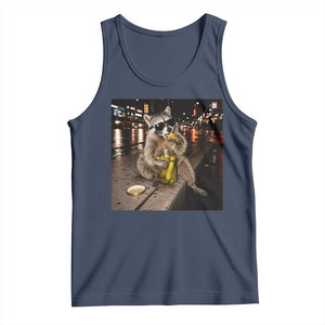 Funny Raccoon Eating Pickles Meme Tank Top TS10 Navy Print Your Wear
