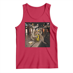 Funny Raccoon Eating Pickles Meme Tank Top TS10 Red Print Your Wear